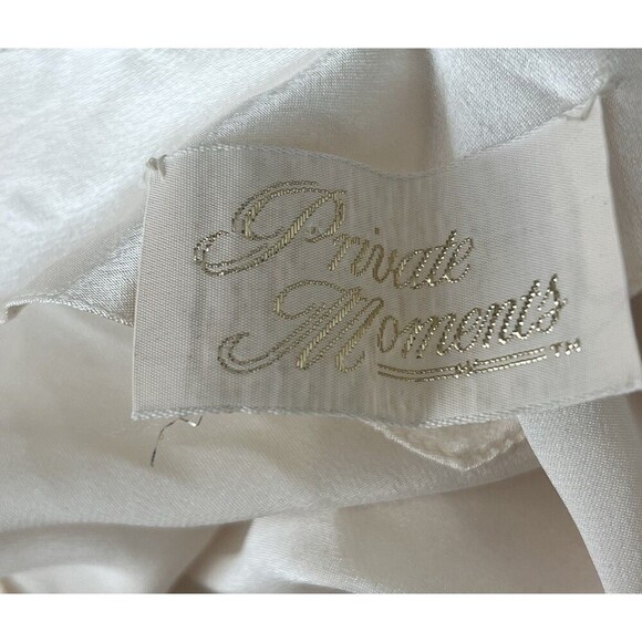 VTG Private Moments Satin Slip Dress Fairy Coquette Spaghetti Bow Tie V Neck XS - Picture 8 of 8